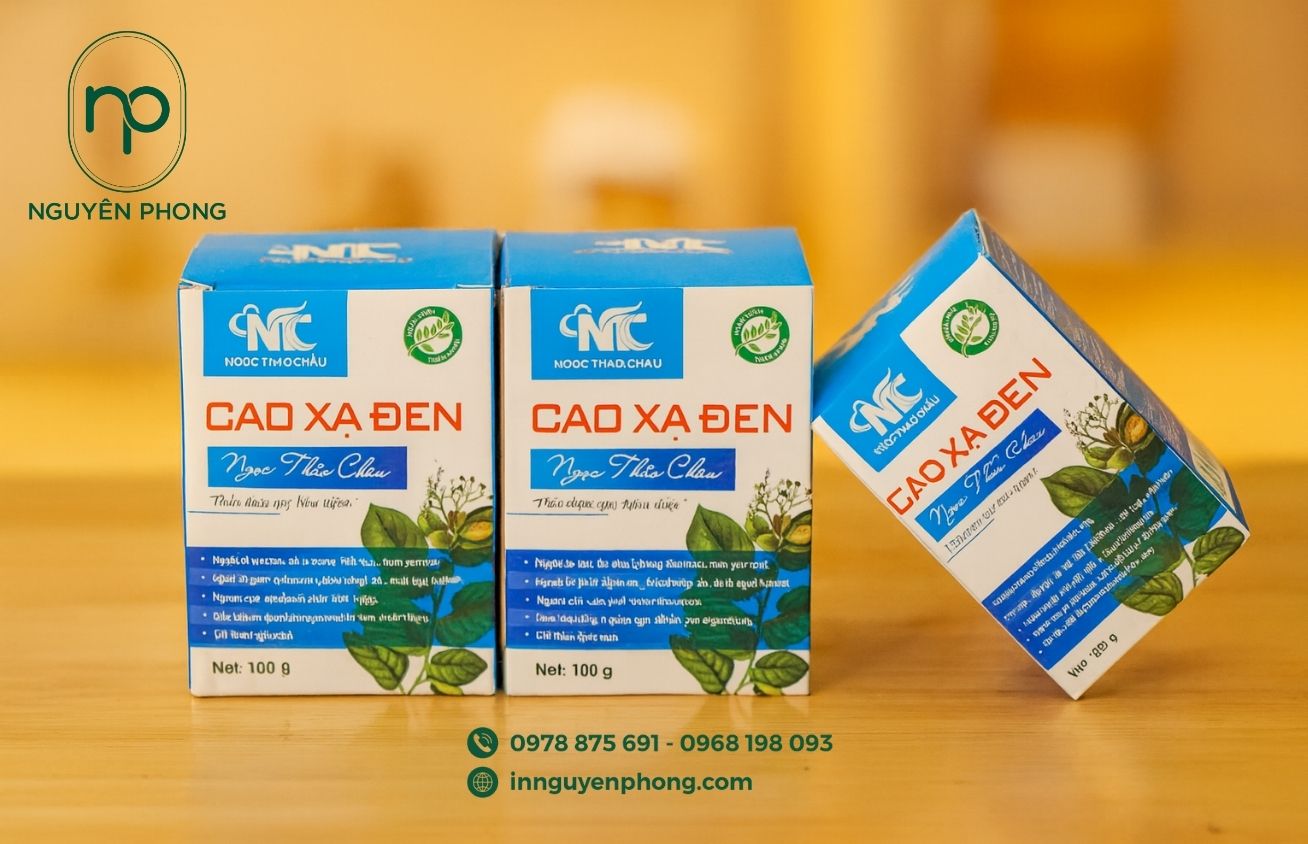 In hộp giấy đựng cao xạ đen chuẩn y tế